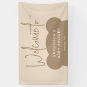 Minimaal eenvoudig modern Baby shower welkom Spandoek (Verticaal)