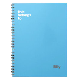 Minimaal eenvoudig modern blauw notitieboek