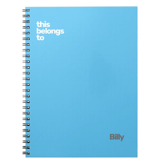 Minimaal eenvoudig modern blauw notitieboek (Voorkant)