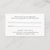 Minimaal eenvoudig modern elegant aanbevelingskaartje (Achterkant)