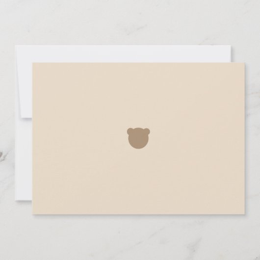 Minimaal eenvoudig modern klein beer 1ste verjaard kaart (Achterkant)