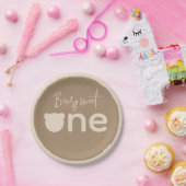 Minimaal eenvoudig modern klein beer 1ste verjaard papieren bordje (Feest)