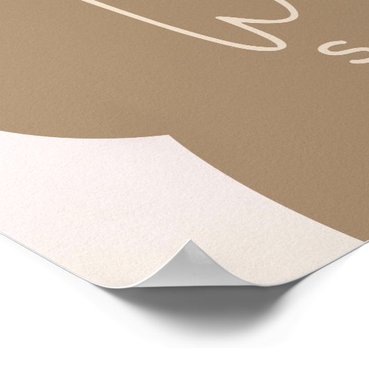 Minimaal eenvoudig modern klein beer 1ste verjaard poster (Hoek)