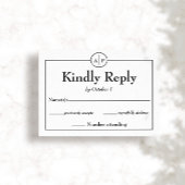 Minimaal Eenvoudig Monogram Initiaal Bruiloft RSVP