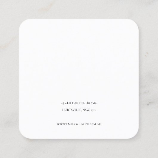 Minimaal eenvoudig Paars schijfroze basisbeeldsche Vierkante Visitekaartje (Achterkant)