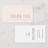 MINIMAAL EENVOUDIG PINK BLUSH RECTANGLE DANK U LOG VISITEKAARTJE (Voorkant / Achterkant)