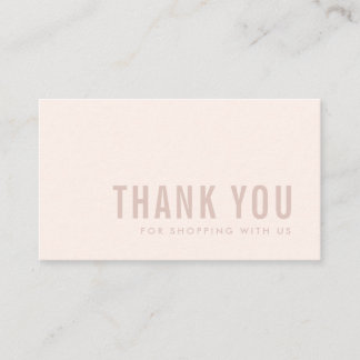 MINIMAAL EENVOUDIG PINK BLUSH RECTANGLE DANK U LOG VISITEKAARTJE
