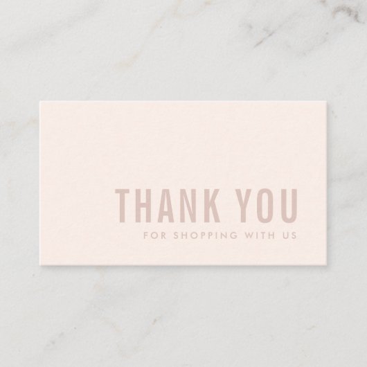 MINIMAAL EENVOUDIG PINK BLUSH RECTANGLE DANK U LOG VISITEKAARTJE (Voorkant)