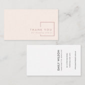 MINIMAAL EENVOUDIG PINK BLUSH RECTANGLE DANK U VISITEKAARTJE (Voorkant / Achterkant)