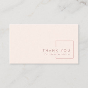 MINIMAAL EENVOUDIG PINK BLUSH RECTANGLE DANK U VISITEKAARTJE