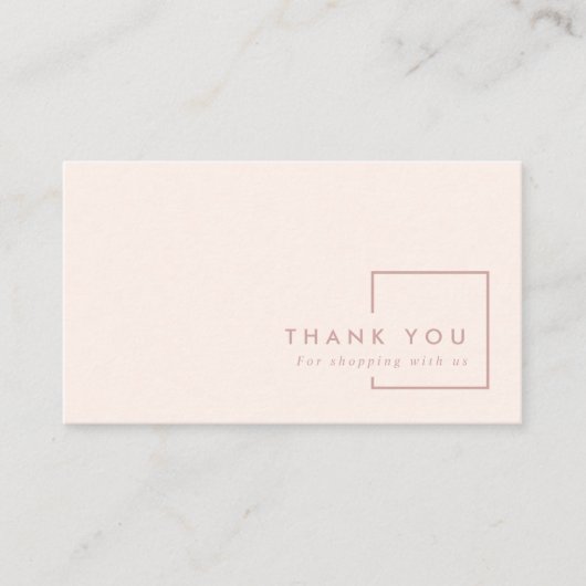 MINIMAAL EENVOUDIG PINK BLUSH RECTANGLE DANK U VISITEKAARTJE (Voorkant)