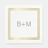 minimaal eenvoudig , schoon en helder monogram op  servet (Voorkant)