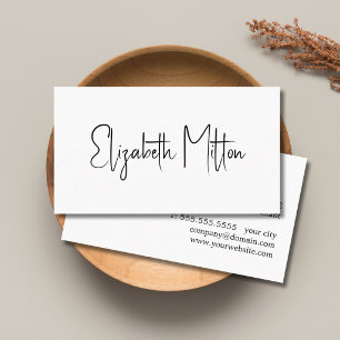 Minimaal Eenvoudig Schoon Zwart&Wit Elegant Visitekaartje