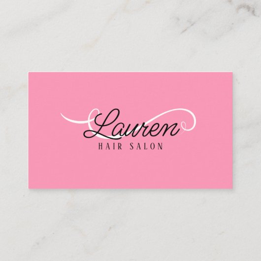 Minimaal Eenvoudig Wit Roze Haarstylist QR Code Visitekaartje (Achterkant)