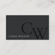 Minimaal eenvoudig zwart-wit monogram Initiaal