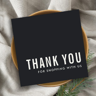 MINIMAAL EENVOUDIG ZWARTE WITTE DANK DAT JE LOGO T VIERKANTE VISITEKAARTJE