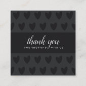 MINIMAAL EENVOUDIG ZWARTE WITTE HART DANK JE LOGO VIERKANTE VISITEKAARTJE (Voorkant)