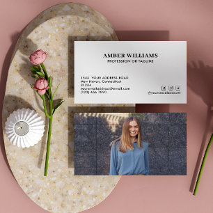 Minimaal eenvoudige foto social media iconen visitekaartje