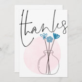 Minimaal eigenzinnige bloemenvaas script Bedankt (Voorkant / Achterkant)