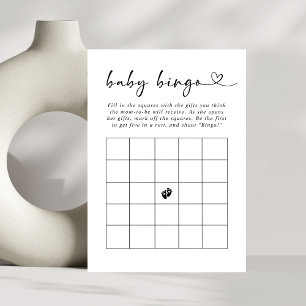 Minimaal Elegaant Script Baby Bingo Baby Shower Sp Kaart