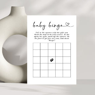 Minimaal Elegaant Script Baby Bingo Baby Shower Sp Kaart