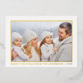 Minimaal Elegance Merry-kerstfoto Gold Folie Feestdagenkaart (Voorkant)