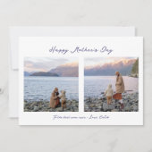 Minimaal Elegant 2 Foto Moederdag Groet Kaart (Voorkant)