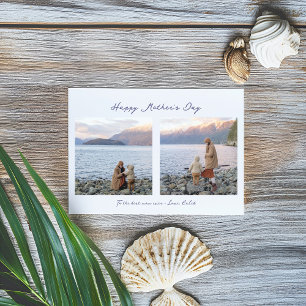 Minimaal Elegant 2 Foto Moederdag Groet Kaart