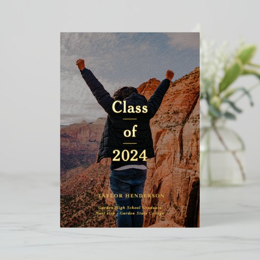 Minimaal Elegant Afstudeerder aankondiging (Staand Voorkant)