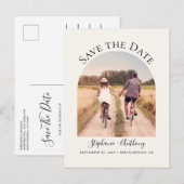 Minimaal Elegant Arch Lijst Fotocrème Aankondigingskaart (Voorkant / Achterkant)