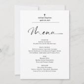 Minimaal Elegant Baptisme Menu Kaart (Voorkant)