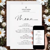 Minimaal Elegant Baptisme Menu Kaart