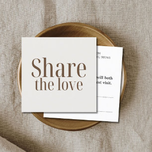 Minimaal Elegant Beige Pastel Salon Aanbevelingskaartje