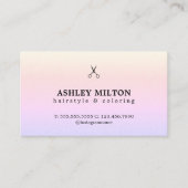 Minimaal Elegant Bleek Roos Hair Stylist Visitekaartje (Voorkant)