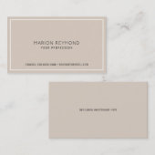 Minimaal Elegant bleek taupe Professional Visitekaartje (Voorkant / Achterkant)