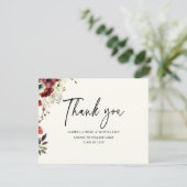 Minimaal Elegant Bloemen Dubbele Tweeling Afstuder Bedankkaart (Staand voorkant)