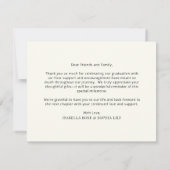 Minimaal Elegant Bloemen Dubbele Tweeling Afstuder Bedankkaart (Achterkant)