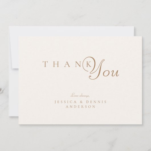 Minimaal Elegant Boho Typografie Script Trouwen Bedankkaart (Voorkant)