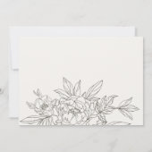 Minimaal Elegant Brown Floral Sketch Vrijgezellenf Kaart (Achterkant)