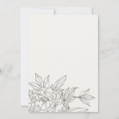 Minimaal Elegant Bruine Bloemrijke Schets Bruiloft Bedankkaart (Achterkant)