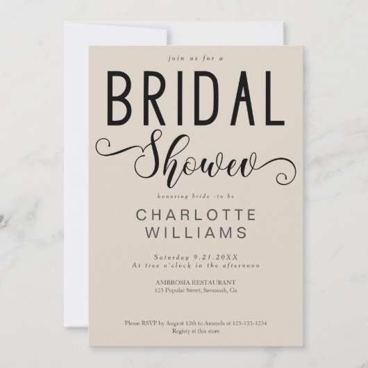 Minimaal Elegant Calligrafie Script Vrijgezellenfe Kaart (Voorkant)