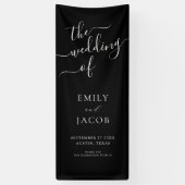 Minimaal Elegant Calligraphy Wedding Welcome Spandoek (Verticaal)