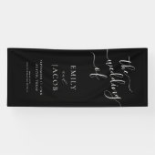 Minimaal Elegant Calligraphy Wedding Welcome Spandoek (Horizontaal)