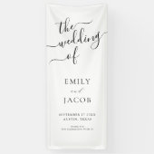 Minimaal Elegant Calligraphy Wedding Welcome Spandoek (Verticaal)