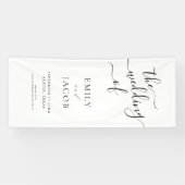 Minimaal Elegant Calligraphy Wedding Welcome Spandoek (Horizontaal)