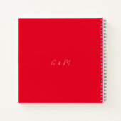 Minimaal Elegant Cherry Red Wedding Gastenboek Notitieboek (Achterkant)
