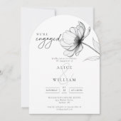 Minimaal Elegant Chic Bloemen Engagement Party Arc Kaart (Voorkant)