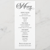 Minimaal Elegant Classic Wedding Food Menu (Voorkant)