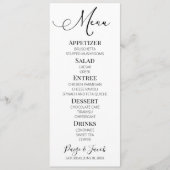 Minimaal Elegant Classic Wedding Food Menu (Voorkant)