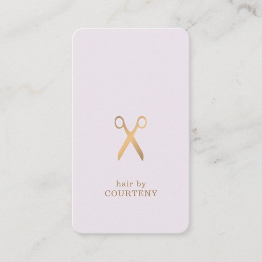 Minimaal Elegant Clean Faux Gold Hair Stylist Visitekaartje (Voorkant)